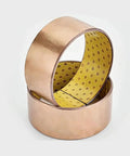 Single SF-2 Self Lubricating Copper Bushing 80 By 85 By 50 Mm Oilless Composite Wrapped Bearing stacked view.