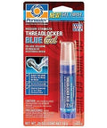 Blue Gel Threadlocker With Gel Twist Applicator, Medium Strength, 10g Tube in packaging showcasing pinpoint applicator.