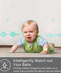 Baby monitored by 2K Plus Indoor Security Camera For Baby, Pets, And The Fam At Home - Real Time 2-Way Audio, motion detection.