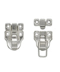 14 Pack Silver Toggle Latches For Wood Boxes And Tool Cabinets Spring Loaded Metal Hasps with screws, front view