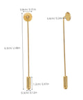 Bulk 50 Pack Copper Flat Round Tray Lapel Pins With Heavy Fabric Fastening And Raw Finish Metal Brooch Sticks dimensions and details.