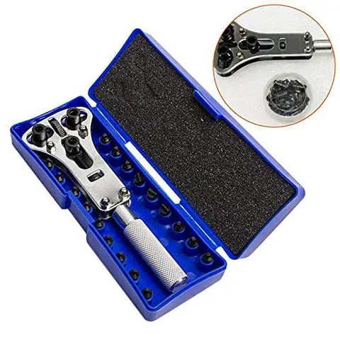 Pro Grade Watch Repair Kit With 3 Point Wrench Case Back Opener Adjustable Back Case Tool Battery Replacement And Movement Holder