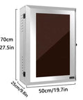 Built Tough Wall Mounted EV Charger Protective Box Stainless Steel Charging Station Enclosure with dimensions 70cm x 50cm x 25cm.