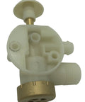 RV toilet valve brass leak-resistant with end cap