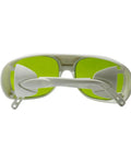Kick Ass Eye Safety Protection Goggles for 1064NM YAG Laser Cutting and Welding with OD Plus Four Absorbing Filter, green lenses and white frame.