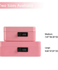 Steel Cash Box Safe With Combination Lock Pink Money Safe Box With Removable Coin Tray Medium Size 7.87 By 6.30 By 3.54 Inches Durable Steel Construction.