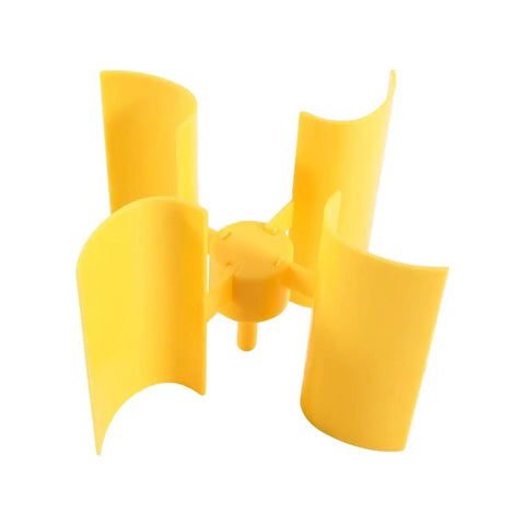 Yellow blades of a Compact Wind Turbine Kit For Education And STEM Projects, Small Vertical Wind Generator 12V And 48V DIY Power Kit