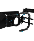 Pro Grade 15mm Rail DSLR Swing Away Matte Box Kit With Top Handle And Quick Flags for cameras like Sony A7, A9, Z6, BMPCC