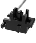 Hella Quiet Plate Mount Keyboard Stabilizers V3 With Pre Clipped Stem close-up showing black material and design for smooth typing.