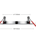 Ultra Slim LED Recessed Lighting Kit 4-Pack With 9W Integrated LEDs, Brushed Nickel Finish side view with measurements