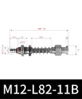 M12-11B Big Head Pneumatic Manipulator Rubber Sucker Silicone Industrial Vacuum Suction Cup Holder Model M12L-L82-11B with measurements shown.