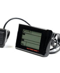 Waterproof LCD Bike Display And Computer For 48V Ebikes With 5 Pin Connector, shown with handlebar mount and control keypad