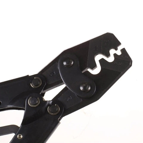 Close-up of Hella Reliable Ratchet Wire Stripper And Terminal Crimping Tool For Network Data Cables with crimp head details.