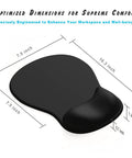 ErgoComfort Gel Wrist Rest Mouse Pad With Non Slip Base, Ergonomic Office Mousepad With Wrist Support, Comfortable Desk Mat For Home And Gaming, Enhanced Fatigue Relief, Pink Serenity 02, showing dimensions.