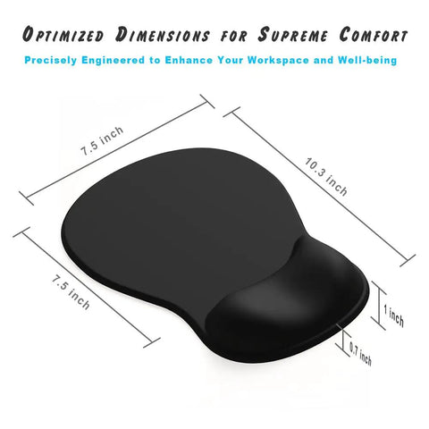 ErgoComfort Gel Wrist Rest Mouse Pad With Non Slip Base, Ergonomic Office Mousepad With Wrist Support, Comfortable Desk Mat For Home And Gaming, Enhanced Fatigue Relief, Pink Serenity 02, showing dimensions.