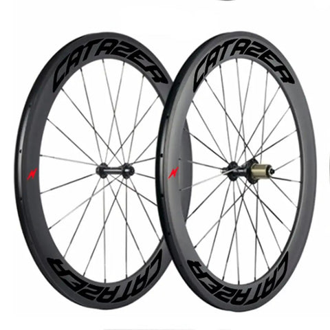 700C Carbon Road Wheelset Deep Aero 50mm Tubular Clincher Tubeless Rim Brake 25mm Wide With J Bend Hubs Toray T700 Fiber Aluminum