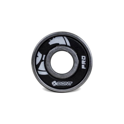 Bont Pro Racing 608 skate bearing, metal with black shield, front view