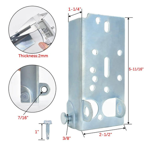 Bottom Lifting Brackets For Sectional Garage Doors With Seven Sixteenth Inch Stem Rollers Left And Right Includes Bolts 1 Pair
