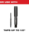 For Milwaukee Tool 49-57-5001 Tap Collet Plus Handle Bar Kit, precision taps up to 1/2 inch shown with markings.