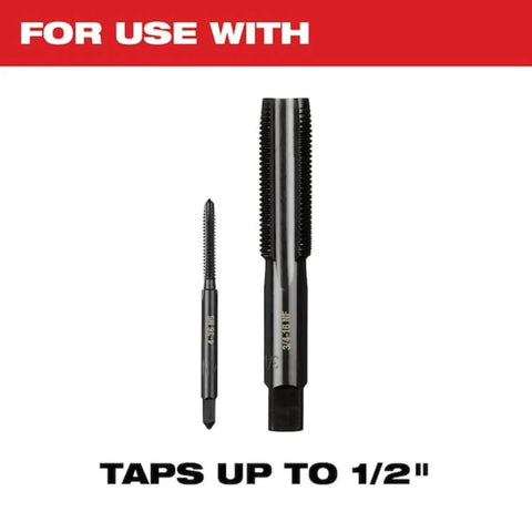 For Milwaukee Tool 49-57-5001 Tap Collet Plus Handle Bar Kit, precision taps up to 1/2 inch shown with markings.