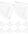 Image of clear silicone corner guards from a 36 piece set, designed for furniture edges and sharp corners, shown in two sizes.