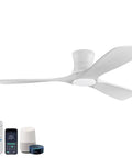 52 Inch Smart Wood Ceiling Fan With Lights Low Profile Flush Mount With Remote Alexa App Control And Voice Activation