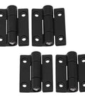4Pack Adjustable Position Control Hinge Set With Metal Countersunk Holes And Adjustable Torque Zinc Alloy Damping Hinge For Furniture Cabinets Equipment And Instruments 36x28MM Black Finish Built To Last, showing four black hinges with countersunk holes.