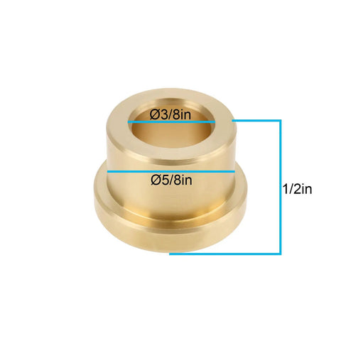 Four Pack Brass Flanged Sleeve Bearings With Three Eighths Inch Bore, Five Eighths Inch Outer Diameter, Half Inch Length, Self Lubricating