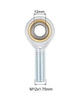 Beefy 12mm Rod End Bearing With Left Hand Thread M12x1.75 Ball Joint, Male Spherical Joint For Hydraulics, CNC Tools, Automation Equipment, Industrial Machinery, 2 Pieces