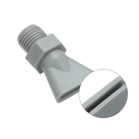 Two Pack 1/4 Inch BSPT Male Duckbill Wind Nozzles For Compressed Air Systems, grey flat air nozzle with ABS body close-up