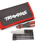 Speed Bit Essentials Set For Hex And Nut Drivers, One Quarter Inch Drive, with tools and red pouch visible.
