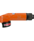 Heavy Hitter Industrial Pneumatic Angle Grinder And Sanding Tool designed for metal polishing, featuring an ergonomic orange body.
