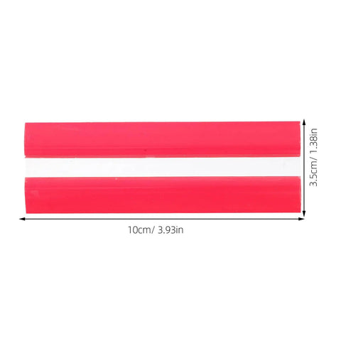 Self Adhesive Acrylic Cabinet And Window Hinges With Adjustable Angles 4 Pack Transparent Piano Hinges in red, size 10cm x 3.5cm