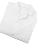 Folded Men's White Lab Coat With Long Sleeves Doctor Uniform For Medical Students And Professionals Breathable Comfortable Clinical Coat