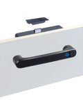 Smart Nightstand DIY Kit with black handle and fingerprint drawer lock, hidden gun safe furniture for nightstand dresser