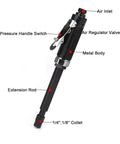 Heavy Duty Pneumatic Grinder With Extended Shaft Cracks Open Stubborn Recesses Like A Gangbuster 22000 Rpm Air Powered Grinding Tool showing air inlet, handle switch, and collet options.