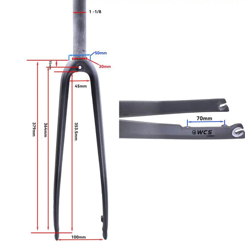 Carbon Road Bike Fork One One Eighth Inch Straight Steerer 9mm Quick Release Flat Mount Disc Compatible Dual Brake Caliper Support