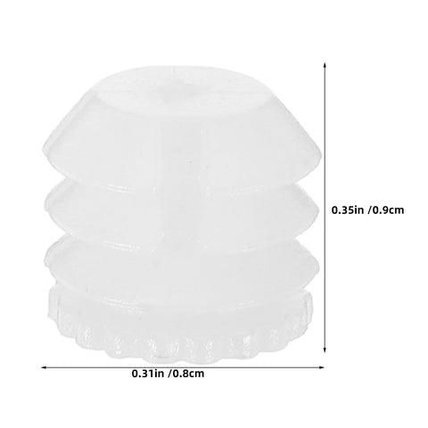 Heavy Duty Hinge Dowel Inserts Kit with M4x8mm Expansion Nuts and self tapping screws, white dowel dimensions shown.