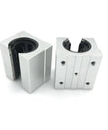 Two Pack Open Type Linear Motion Ball Bearing Slide Block For Router Fits SBR10UU SBR12UU SBR16UU SBR20UU SBR25UU Linear Guides, white