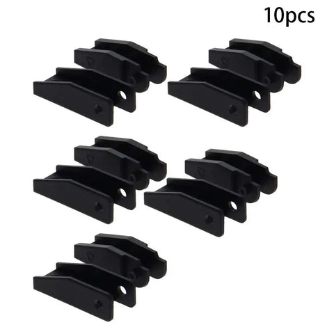 End Connector Joints For 7x7mm Drag Chain Cable Carrier, low profile black links, 10-pack, easy install, space-saving for robotics.