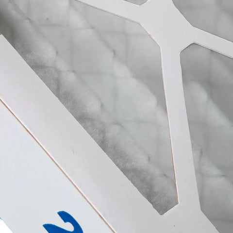 Close-up of Pleated MERV 13 Air Filter 20x20x2 3 Pack With Actual Size 19.5 x 19.5 x 1.75 Fits Most Home HVAC Systems High Efficiency Filtration