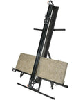 Pro Grade Heavy Duty Insulation Cutting Station Featuring Adjustable Support Arms And 0 To 45 Degree Pivot Guides with foam boards.