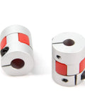 Two Pack Aluminum Plum Shaped Flexible Shaft Coupler 6.35 mm To 8 mm Bore 20 mm Diameter 25 mm Length Heavy Duty Torque