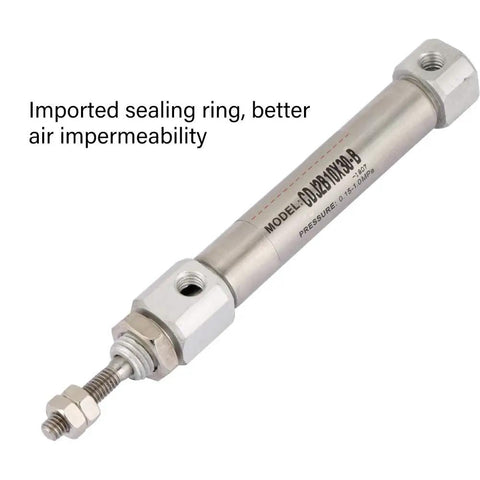 Stainless Steel Mini Air Cylinder Double Acting Pneumatic Actuator 30mm Stroke with sealing ring for industrial automation.