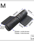 Heavy Duty Weld On Hinges 4 Pack Rock Solid Steel Hinges with Removable Pin, 106mm length, carbon steel, thick design.