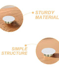 Top Shelf Heavy Duty 4 Piece Fire Sprinkler Covers For Ceiling Rooms Slim hidden white plate made of sturdy material placed on wood.