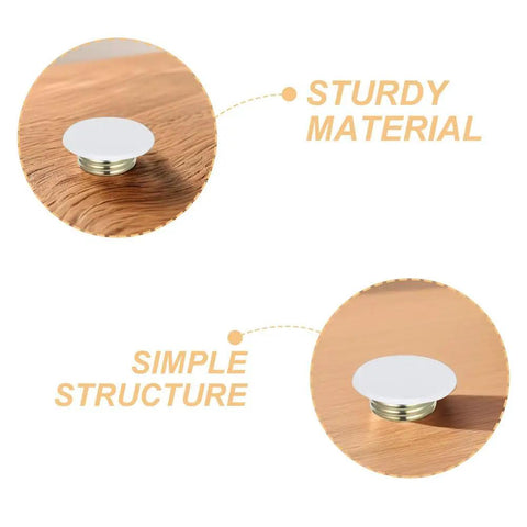 Top Shelf Heavy Duty 4 Piece Fire Sprinkler Covers For Ceiling Rooms Slim hidden white plate made of sturdy material placed on wood.
