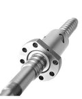 Close-up of SFU4010 Ball Screw End Machined Nut Housing Assembly For Linear Motion CNC Machines And 3D Printers Low Friction And Low Noise Drive System.