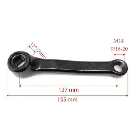 127mm Pedal Arm Crank For Indoor Cycling Replacement Left Or Right Round Pedal Hole With 13x13mm Square Mount Nine Sixteenths By Twenty Thread Stationary Bike Trainer Part Heavy Iron Construction Durable Pedal Arm
