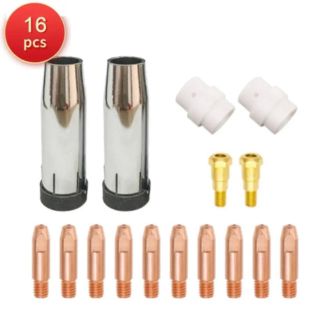 Top Notch 16 Pc Consumable Parts Kit For.035 Everlast Cyclone 212 Mig Welder Machine with nozzle tips and liners.